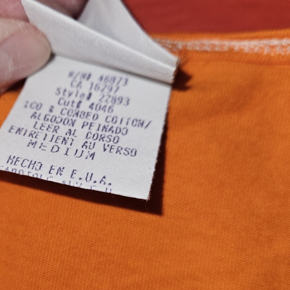 Jag Tank Top/Tennis Dress Orange w/White Lines 100% Cotton Vintage Lk New Medium - Picture 3 of 9